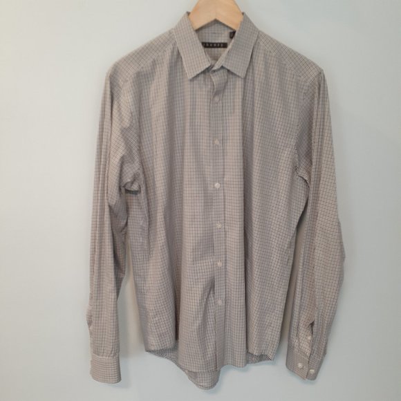 Theory Men's Medium Plaid Long Sleeve Button Down Shirt - Picture 1 of 9